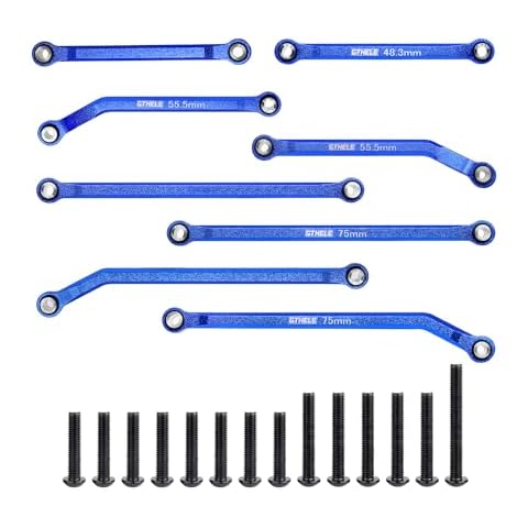 GTHELE High Clearance 4 Links Set Aluminum Linkage for Traxxas 1/18 TRX4M K10 F-150 Upgrade Parts RC Crawler Car (Dark Blue) Cover