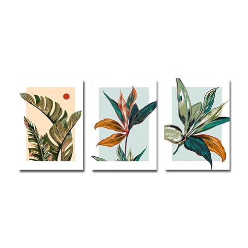 Décoration de maison moderne triptyque botanique tropical coloré - 2