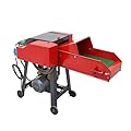 BEILOCKERY Hay Cutter Straw Crusher Machine 4-Blade Farm Hay Chopper Shredder Animal Feed Grinder with Conveyor 880-1760LBS/H 220V 3KW