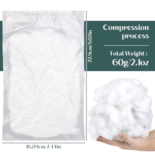 Image of LOKUNN 2.12oz /60g Polyester Fiber, (2.12oz~3.97lb) Polyester Fiber Fill, Stuffing for Stuffed Animals, High Resilience Crochet Stuffing, Fill Fiber for Stuffed DIY Crafts