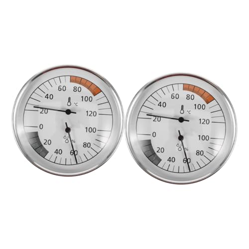 CAXUSD 2 Stück Sauna Thermometer Hygrometer für Dampfbad und Saunaraum Hitzebeständiges Material Großes Ablesbares Display Präzise Temperatur und Feuchtigkeitsanzeige