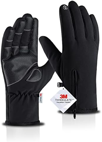 Toobimen Winter Gloves Keep Warming Ski Gloves Touch Screen Waterproof Bike Gloves for Men &Women Hiking Running Skating &Outdoor Activities