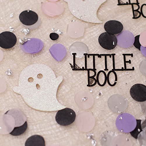 Halloween Baby Shower Decorations, Halloween Birthday, Little Boo Baby Shower, Little Boo Birthday, Confetti 530 Pieces (Black Glitter, Pink Purple Black All Ghost Little Boo) #TOP2