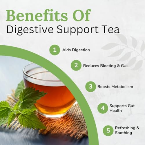 Image of Rootcare Organics green tea for Digestive 100g Pack Of 1 Month Loose Leaves With Mint & Ginger For Digestive Support Reduces Bloating and Supports Gut Health Whole Herbs Blend