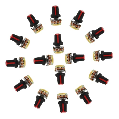 Yardwe 2 Cajas Potenciómetro con Sombrero Accesorio perillas potenciometros Audio indicador potenciómetro de Tono de Guitarra Kit de potenciometro Aleación de Zinc Blue