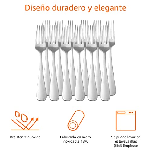 Juego de 12 tenedores de mesa fabricados en acero inoxidable 18/0, resistentes al óxido y duraderos