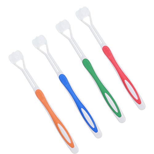 Healifty 4 Pcs 3 Lados Surround Especialidade Escova de Dentes Cobertura Completa Autismo Asd Necess