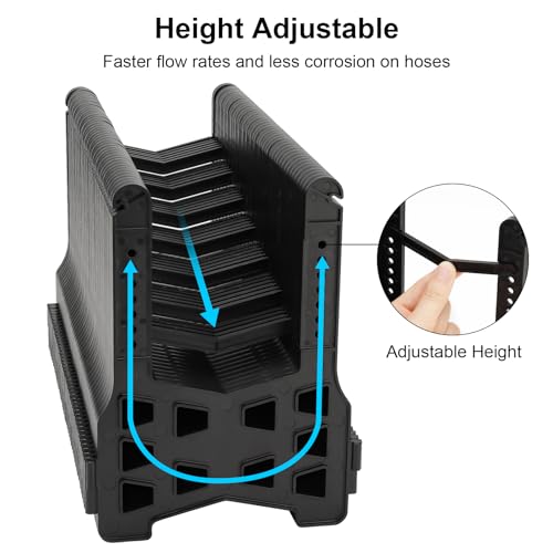 Image of RV Sewer Hose Support 15FT, Height Adjustable, Quick Set-up with Organization Strap (Black)
