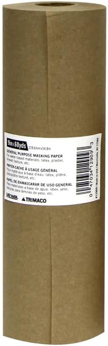12‐Rolls of 9\x 180' Trimaco GP9 Easy Mask Brown General Purpose Masking Paper"