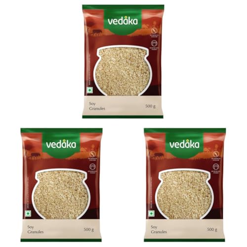 Image of Amazon Brand - Vedaka Soy Granules, 500 g (Pack of 3)
