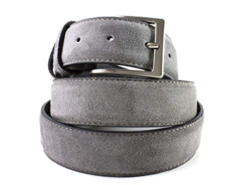 Ivan Troy Men’s Italian Leather Suede Dress Belt| Dress Belt Classic Buckle|1.37 Inch Wide2