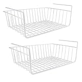 Taylor & Brown Under Shelf Storage Basket, 2-Pack Under Shelf Hanging Metal Wire Storage Basket Organizer for Kitchen, Office, Pantry, Bathroom, Cabinet