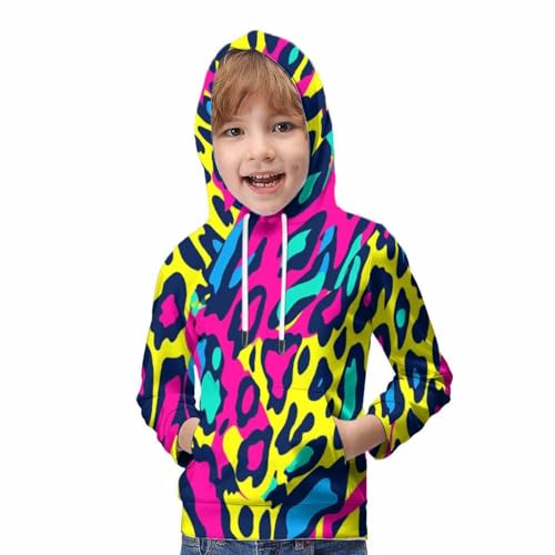 Sweat à capuche imprimé 3D zébré pull coloré ado 6-15 ans 12-14Y