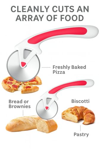 Image of Pizza Cutter Wheel | Rotary Pizza Slicer with Ergonomic Textured Grip | Multi-Purpose Cutter for Pizza, Bread, Pastry, Chapati, Sandwich & Baked Foods
