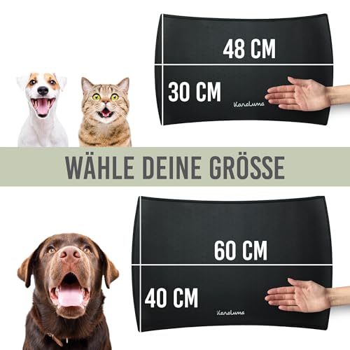 KaraLuna Premium Silikon Napfunterlage (48 x 30 cm, Schwarz, Kurvig)