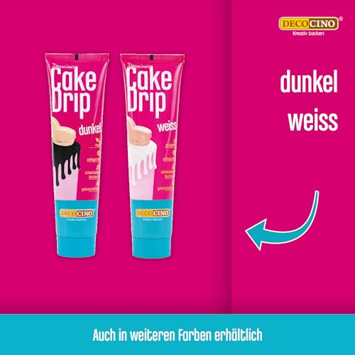 DECOCINO Cake Drip Pink (90g) – fantastischer Geschmack – direkt gebrauchsfertig – Backdeko für Torten, Kuchen, Muffins, Cupcakes, Cake Melts, Cake Melts (Packung mit 2)