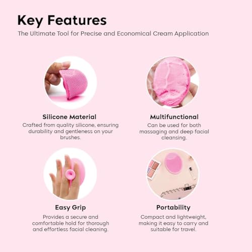 Image of Episkey Silicone Face Scrubber Exfoliator, Soft Face Brush, Facial Cleansing Brush, Acne Blackheads Removing, Acne Pore Pad for Deep Cleaning Skin Care for Girls & Women's (FS-PINK)