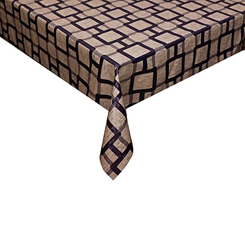 Image of Dakshya Industries PVC Waterproof Withoutlace Dining Table Cover (Size - 54X78 Inch) Rectangle 6 Seater Heat Rasistant Table Cloth (T18)