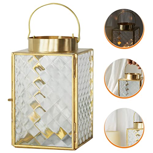 Uonlytech Burner Candlestand Favors Holiday Glass Tea Hanging Desktop Votive Vintage Light Wedding Patio Holder Windproof Deck Tealight Candle Modern Party Porch Tabletop Copper Christmas #TOP3