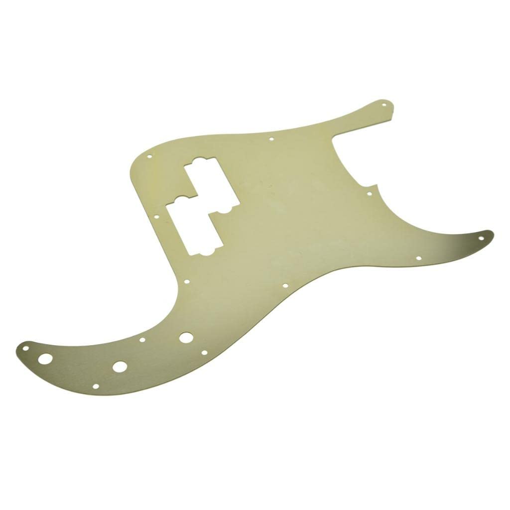 KAISH 13-Hole Metal Aluminium Anodized Left Handed P Bass Style Pickguard American Modern Style Standard Bass Pick Guard for Precision P Bass Gold - Image 2