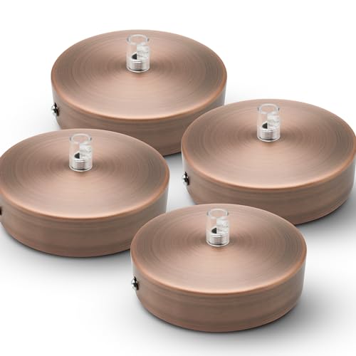 DOJA Barcelona | Rosace Plafond | Bronze | Lot 4 | Cache Fil Pour Lustre H25mmX⌀ 100mm | Rosace Plafond Luminaire | Rosace Metal | Accessoires Pour Éclairage De...