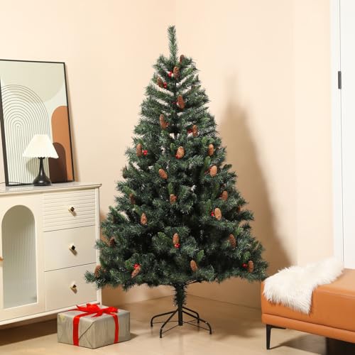 SVITA Künstlicher Weihnachtsbaum 180cm klappbar mit 661 Zweig-Spitzen inkl. Metall Ständer Christbaum Tannenbaum Schnellaufbau Klappsystem… – Ansicht 2