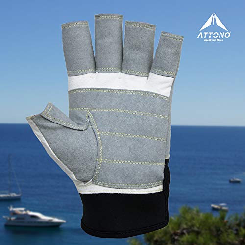 ATTONO Segelhandschuhe Sommer Segeln Regatta Wassersport Handschuhe - Gr. 8/M