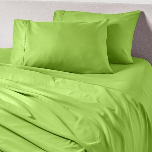 PeachSkinSheets Tropical Lime Sheet Set - 1500tc Level of Softness - Extra Soft Cooling Sheets for Hot Sleepers and Night Sweats - Queen