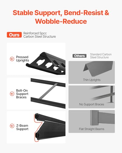 Image of VEVOR Storage Shelves, 5-Tier Adjustable, 2500 lbs Capacity, Heavy Duty Garage Storage Shelving Unit, Metal Utility Rack Shelf, for Garage Warehouse Basement Kitchen, 40.35 inch W x 20.35 inch D x 71.38 inch H
