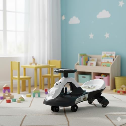 Image of Panda-Theme Gravity Rider, Black and White Tricycle, Kids Ride-On Toy, Toddler Balance Bike with Animal Design