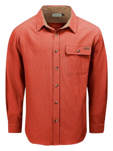 Drazivon Men's Button Down Long Sleeve 100% Cotton Flannel Shirt Red L - image 1