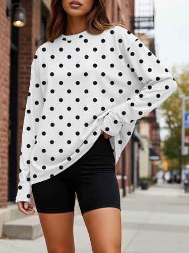 Image of Trendy Queen Womens Oversized Long Sleeve Shirts Fall Tops 2026 Basic Tees