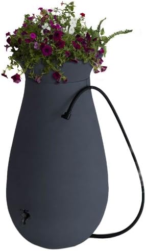 Algreen Products Cascata Rain Barrel 65-Gallon, Slate Grey