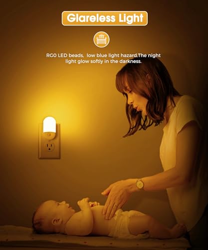 Image of L LOHAS LED Amber Night Light, Night Lights Plug into Wall[4 Pack], 2000K