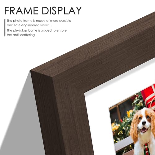 Image of DUENPY 22x32 Collage Picture Frame 4x6 Picture Frames Collage Wall Decor Displays twenty four 4x6 inch Photos Available Horizontal Wall Mounting Display and Vertical Walnut