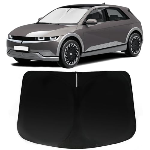 Image of Car Front Windshield Sun Shade for Ioniq 5 2022-2024, Car Window SunShades Shield Cover Sun Visor Protector with 240T Reflective Fabric UV & Sun Heat Protection Accessories