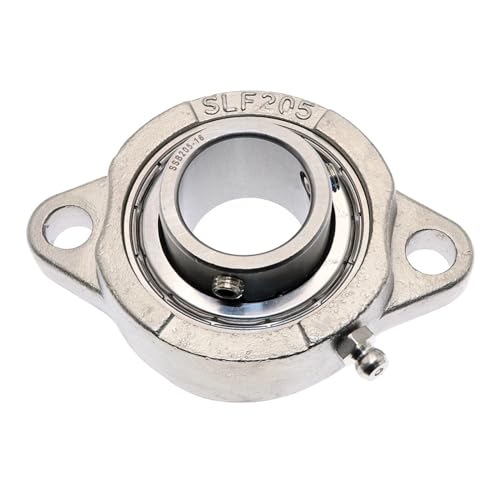 DINGGUANGHE 1PC 25.4mm SSBLF205-16 SSB205-16 SLF205 Stainless Steel 2-Bolt Flange Bearing Units Setscrew
