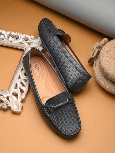 Image of EL PASO Faux Leather Stylsh Loafers for Women & Girls