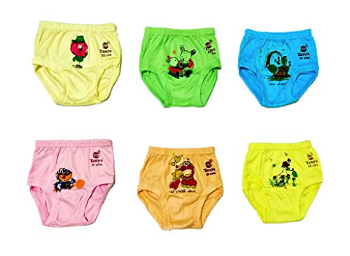 Image of Kid's Soft Cotton Cartoon Print Panties Multi-Coloured (Pack of 6)