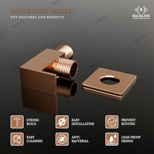 Image of B Backline Brass Angle Valve For Bathroom | 100% Solid Brass Heavy-Duty, Leakproof | Angle Stop Cock | Single Way Cock Ideal for Bathroom, Toilet & Kitchen Use (Rosegold)