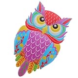 PRETYZOOM Decoración de Pared Búho Grande de Hierro Barriga Morada, Escultura Metálica Colgante para Hogar y Jardín, Adornos Metálicos Artísticos para Habitaciones y Exteriores