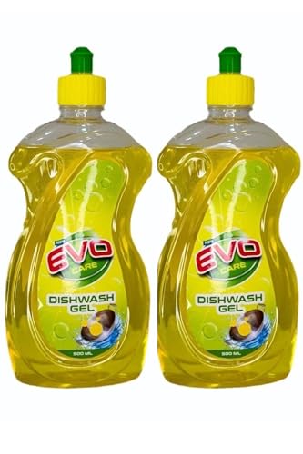 Image of Evocare Lemon Dishwash Gel 1L| Pack of 2 x 500 ml Bottle