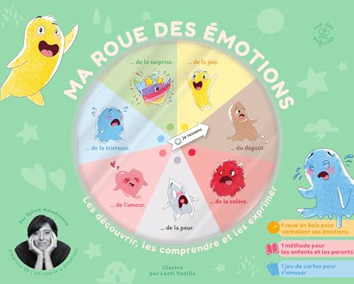 Coffret - Ma roue des émotions : les découvrir, les comprendre et les exprimer: Avec un livre de 64 pages, un jeu de 7 familles et une roue en bois – vue 4