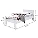 SATURN Stilvolles Futonbett 90 x 200 cm - Komfortables Jugendzimmer Einzelbett in Weiß - 95 x 76 x 204 cm (B/H/T)