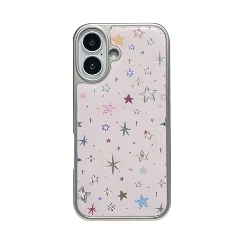 Coque iPhone 17 Pro rigide FLIRACON blanche à motif étoiles colorées