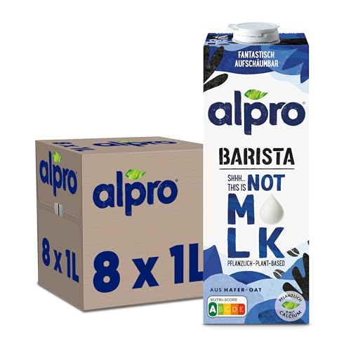 Alpro This is Not Milk Barista Zum Aufschäumen Vegan und milchfrei Von Natur aus laktosefrei Reich an Ballaststoffen Calcium und Vitaminen 8 x 1 L Haltbar