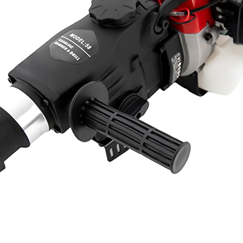 32.7Cc 2-Stroke Gas Powered Demolition Jack Hammer Single Cylinder Concrete Breaker Machine Heavy Duty Electric Blasting Hammer For Trenching, Chipping And Hole Breaking #TOP4