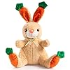 Plush bunny stuffed animal cute carrot rabbit plush easter gift for kids 15 inch tan  urban country home decor