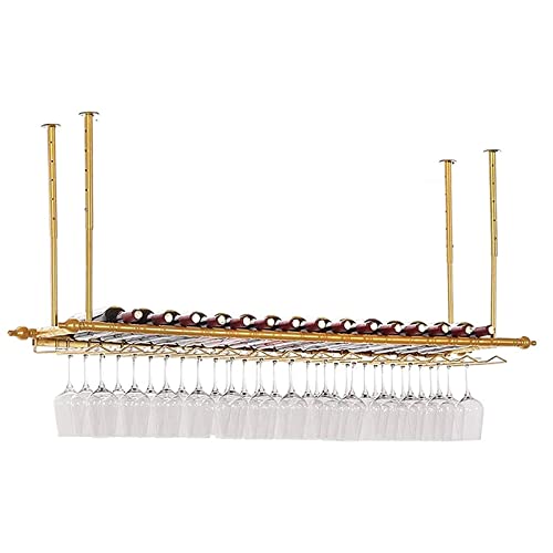 Gobelets de verres à pied de support de vin d'or pour ranger le bar - 2