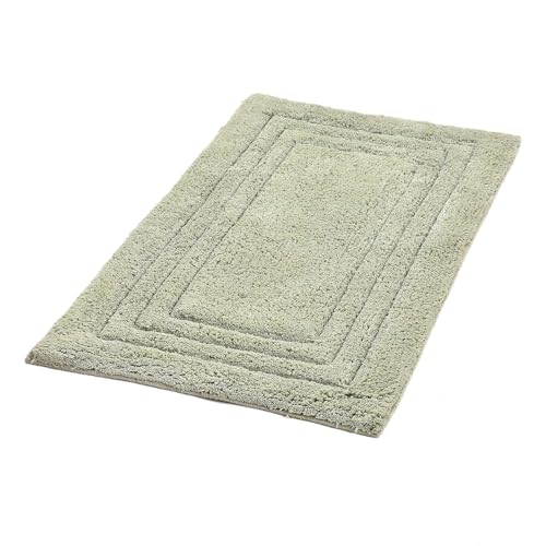 Image of Cotton Linea Design Bath Mat | Anti Slip Anti Skid Backing Absorbent Soft Tufted Floor Rug for Bathroom Kitchen Bedroom Pooja Room Home Decor (50X80 CM, Sage Green)